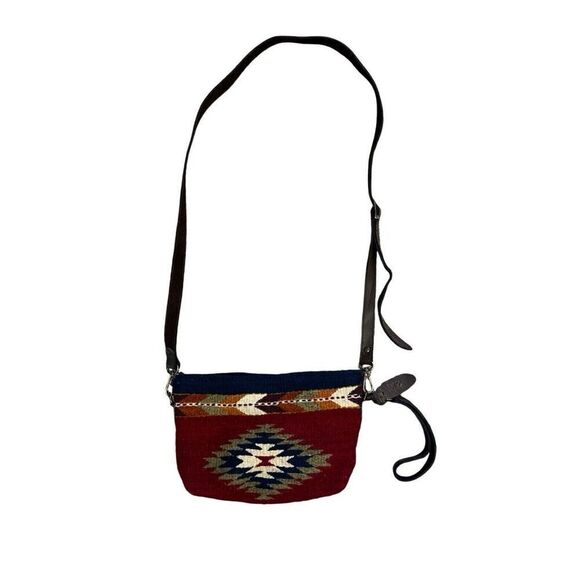 MZ MADE Dark Earth 3-in-1 Convertible Clutch Crossbody Bag Purse 100% Woven Wool - Picture 4 of 12